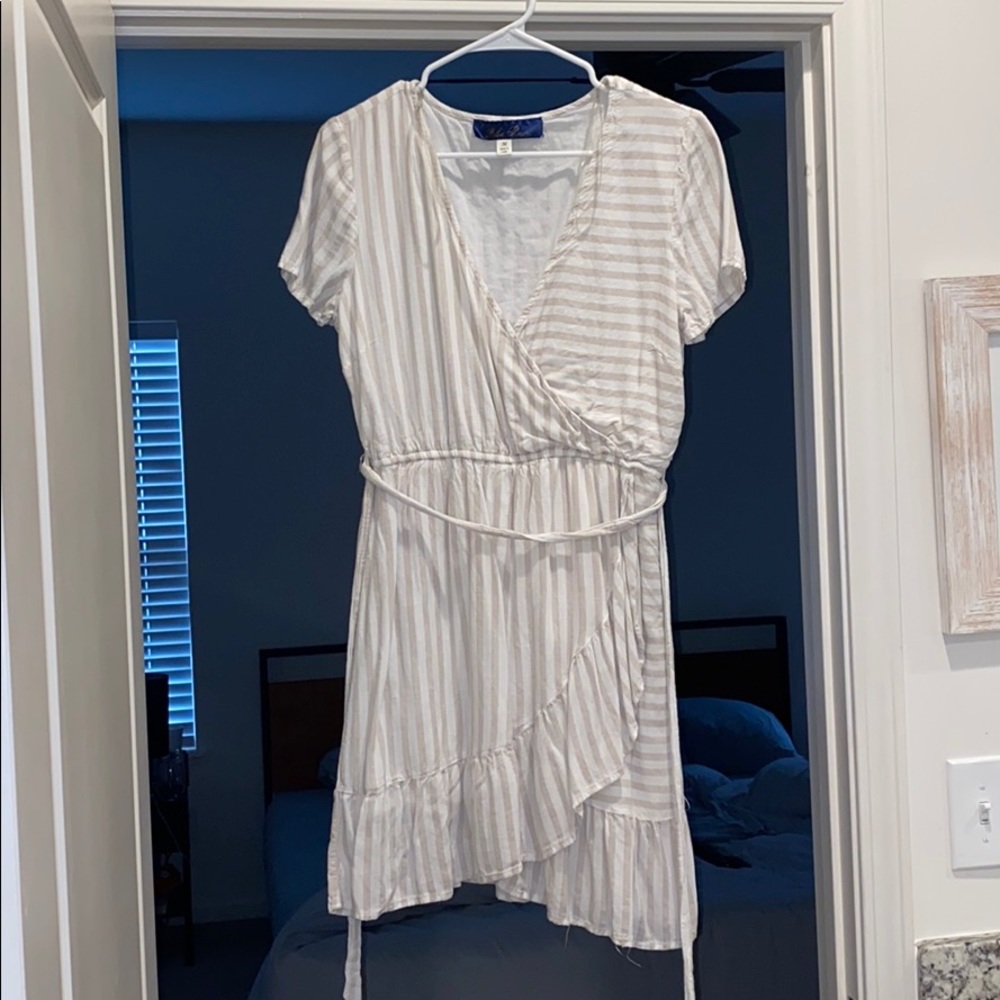 Blue rain wrap dress